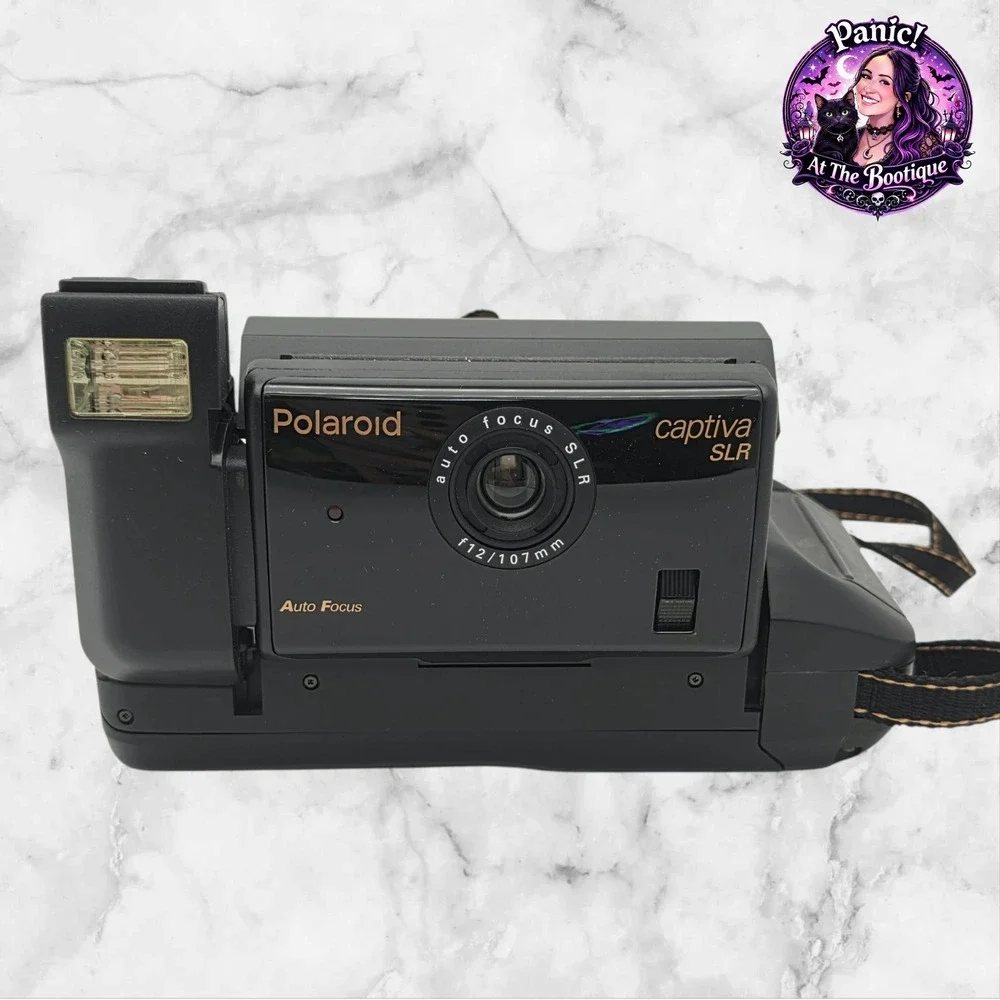 Polaroid Captiva‎ SLR Instant Film Camera Black Auto Focus Vintage 90s 500 Film